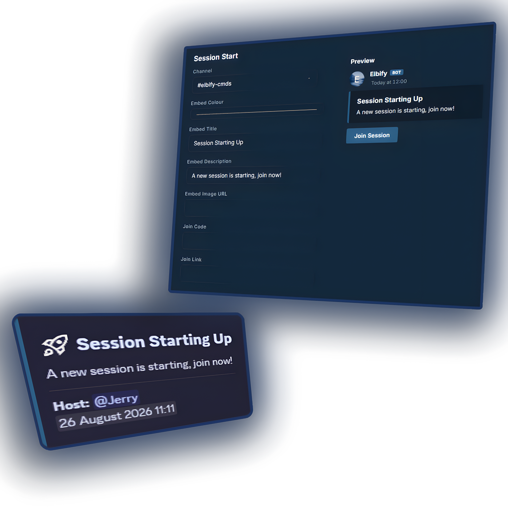 Session management embed preview
