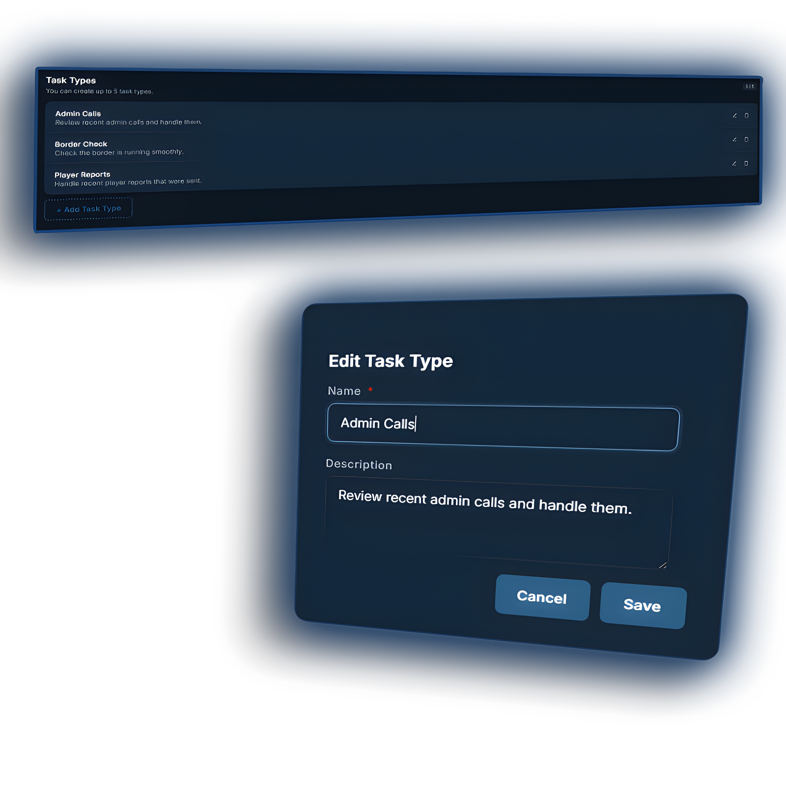 Task assigning preview
